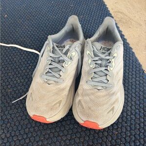 Hoka blue and Orange Arahi